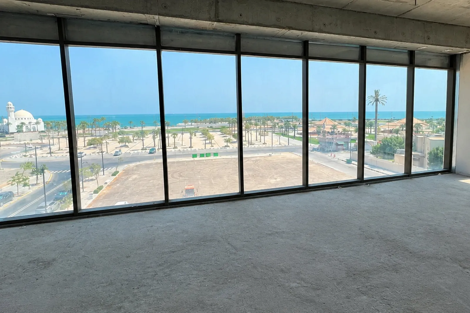 Office floor with sea view